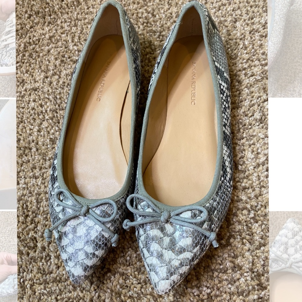 Banana Republic snake print flats